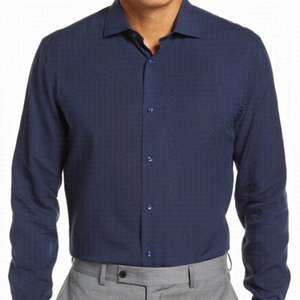 NORDSTROM Men's Shop Navy Blue Dress Shirt 15 1/2
